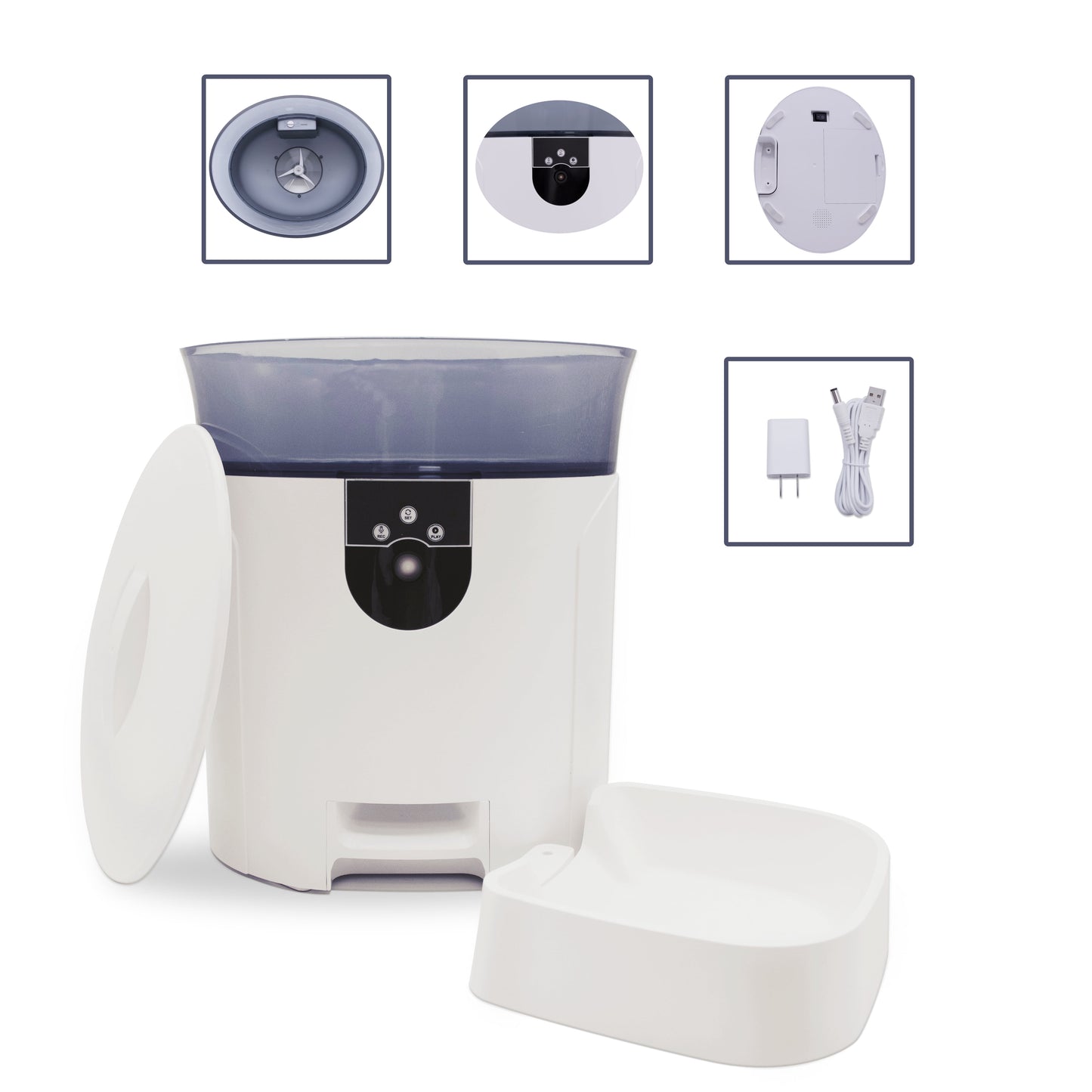 Pet Genius Smart Wi-Fi Video 7.0L Automatic Pet Feeder with Camera and Click Feeding for Pets