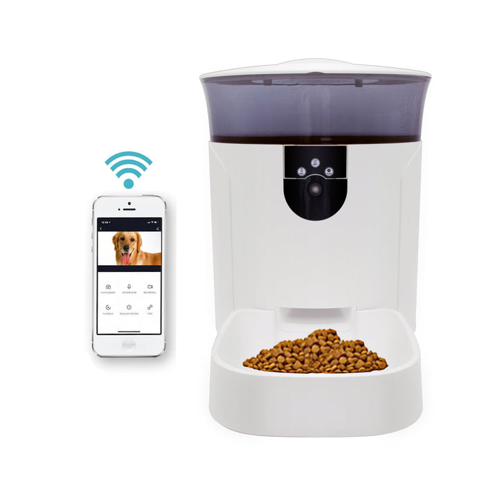 Pet Genius Smart Wi-Fi Video 7.0L Automatic Pet Feeder with Camera and Click Feeding for Pets